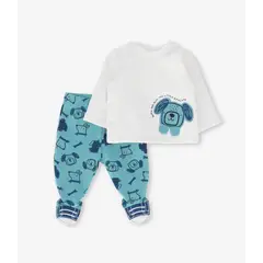 BLACK AND BLUE - Buzo recién nacido con perrito crudo