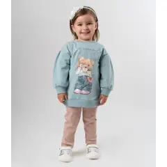 LIMONADA - Conjunto bebé con oso turquesa