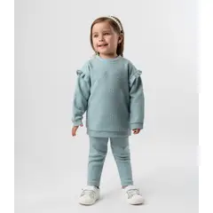 LIMONADA - Conjunto bebé con flores turquesa