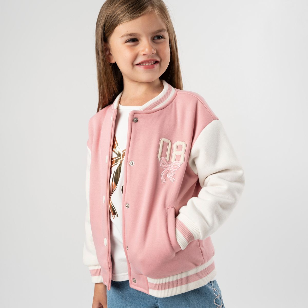 4KIDS - Chaqueta niña bomber rosado 4 Kids