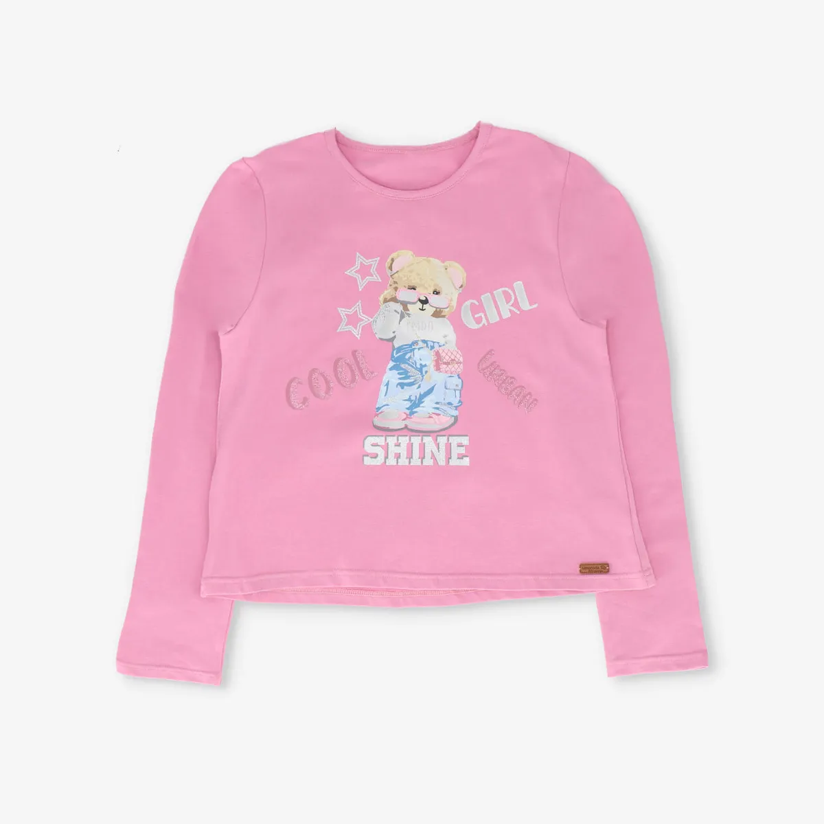 LIMONADA - Polera manga larga niña con oso palo rosa Limonada