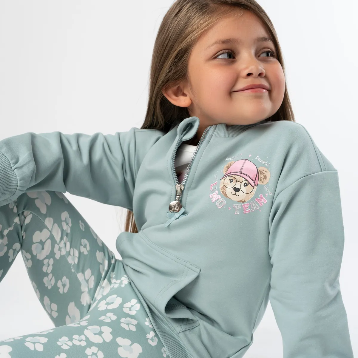 LIMONADA - Conjunto niña animal print turquesa Limonada