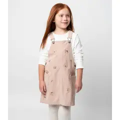 LIMONADA - Vestido niña de cotelé beige