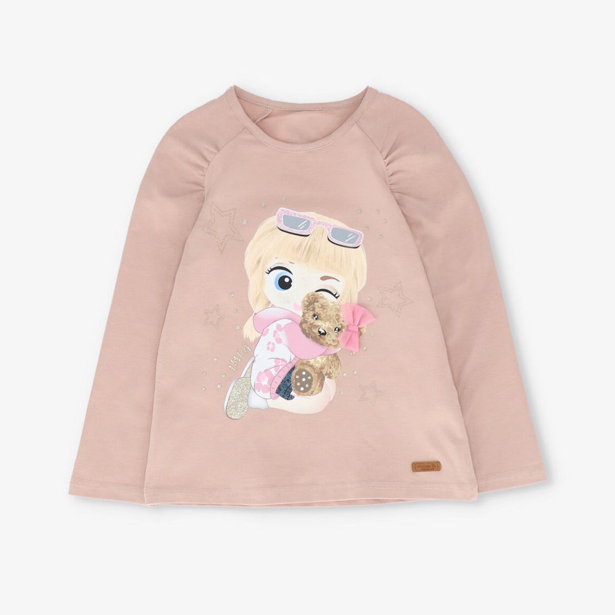 LIMONADA - Polera manga larga niña con estampado beige Limonada