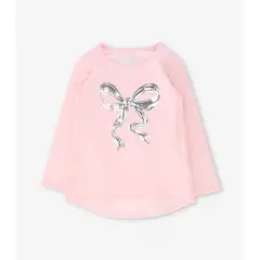 4KIDS - Polera manga larga niña con lazo rosado 4 Kids