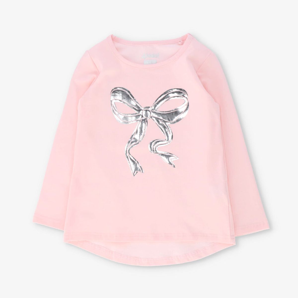 4KIDS - Polera manga larga niña con lazo rosado 4 Kids