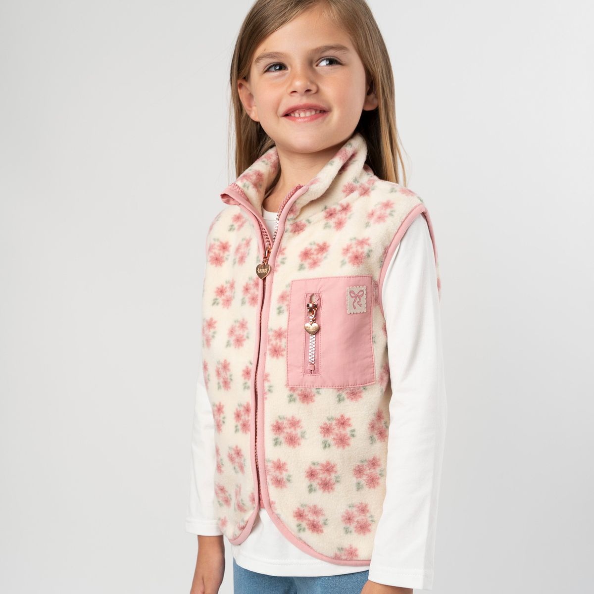 4KIDS - Chaqueta niña sin mangas rosado 4 Kids