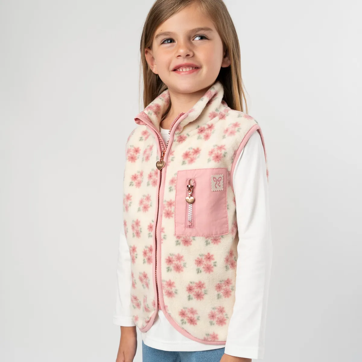 4KIDS - Chaqueta niña sin mangas rosado 4 Kids