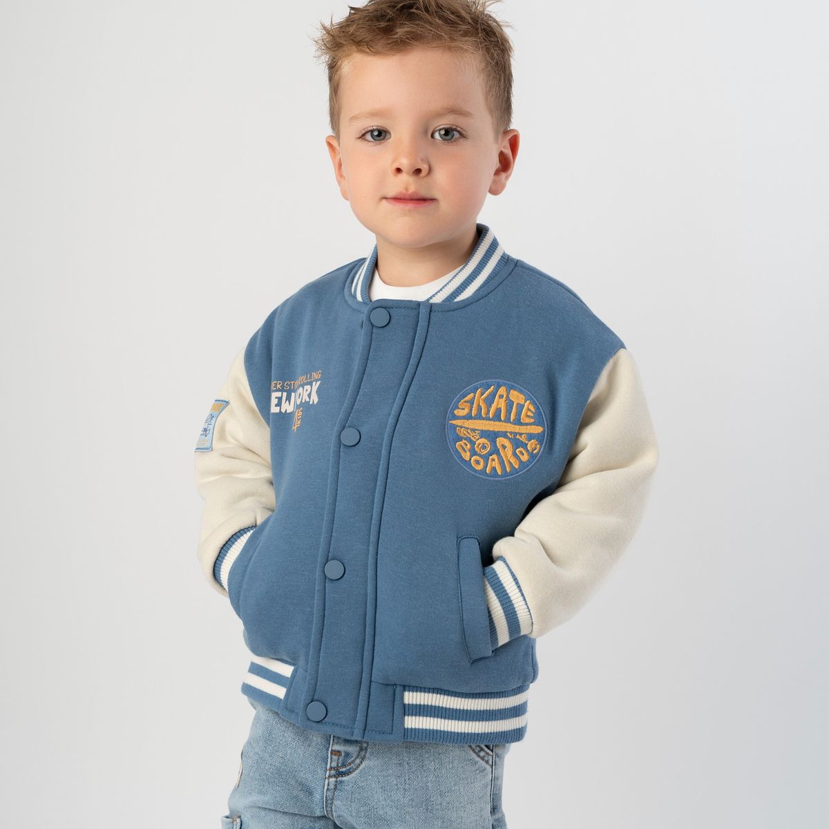 4KIDS - Chaqueta bebé bomber azul 4 Kids