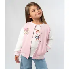 LIMONADA - Chaqueta niña bomber con oso rosado