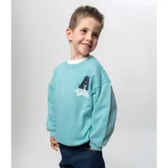 BLACK AND BLUE - Polerón niño básico menta