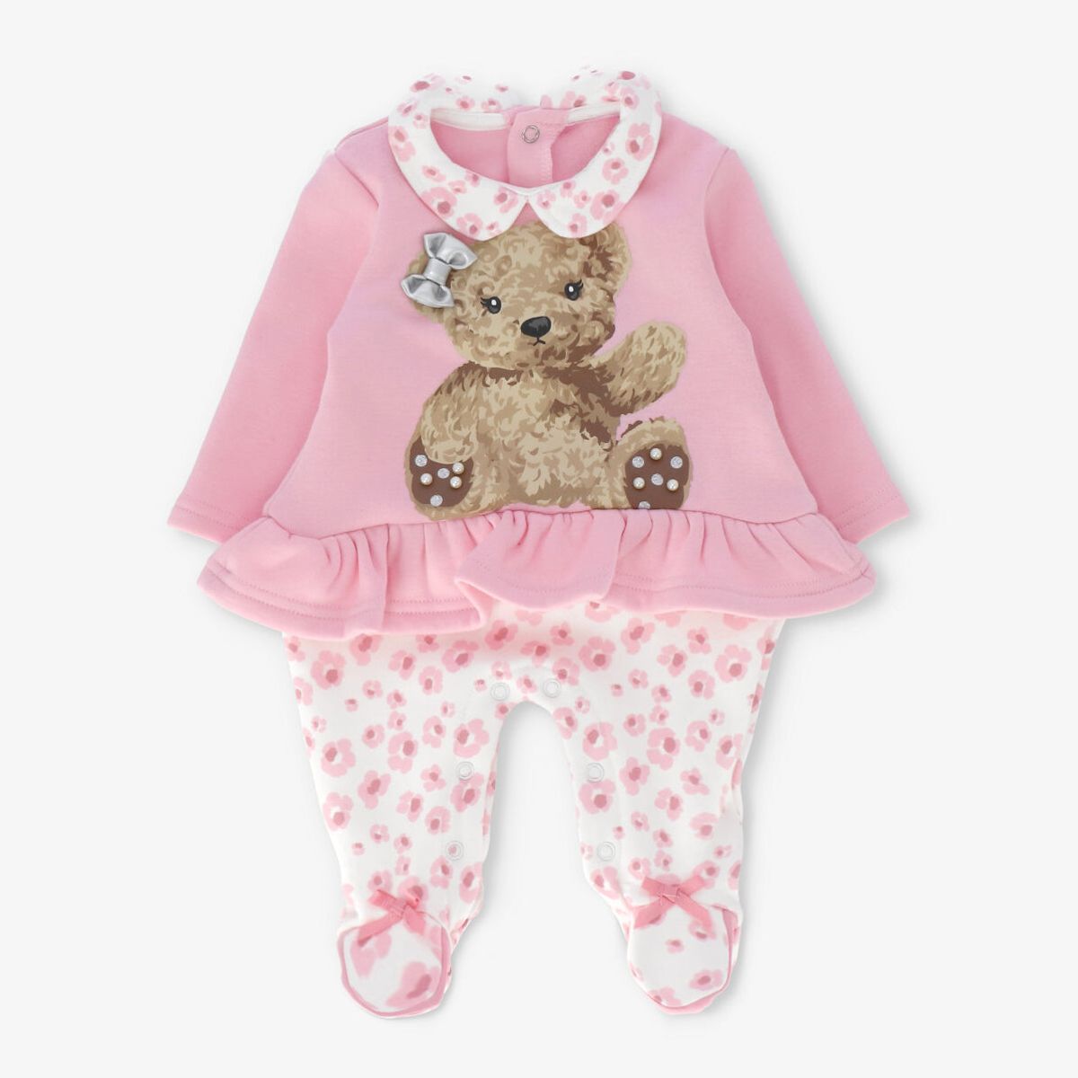 LIMONADA - Enterito recién nacida animal print rosado Limonada