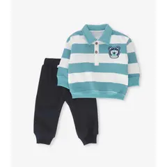 BLACK AND BLUE - Buzo bebé a rayas menta