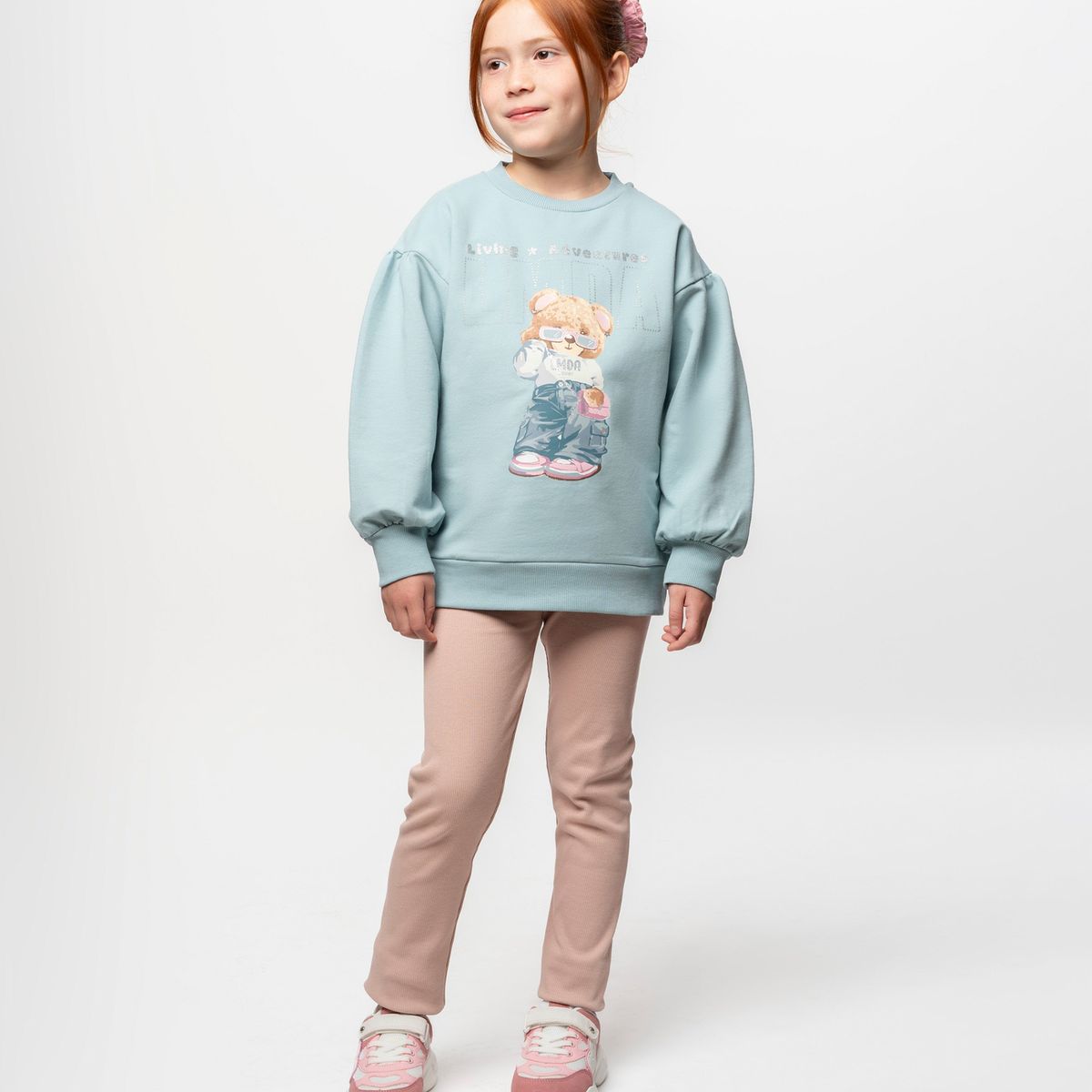 LIMONADA - Conjunto niña con oso turquesa Limonada