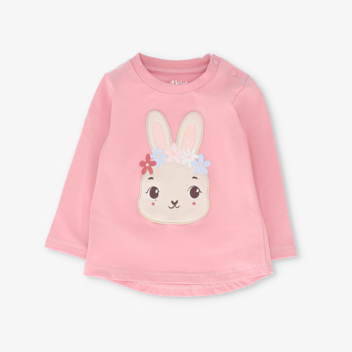 4KIDS - Polera manga larga bebé con conejo rosado 4 Kids