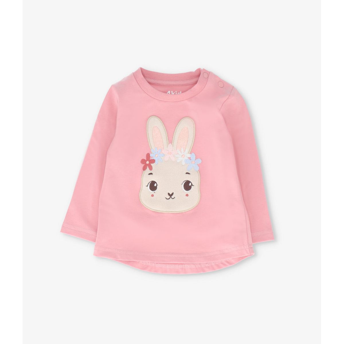 4KIDS - Polera manga larga bebé con conejo rosado 4 Kids