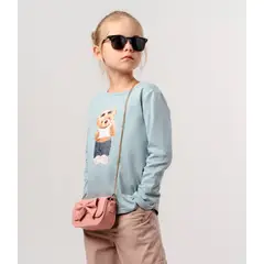 LIMONADA - Polera manga larga niña básica turquesa