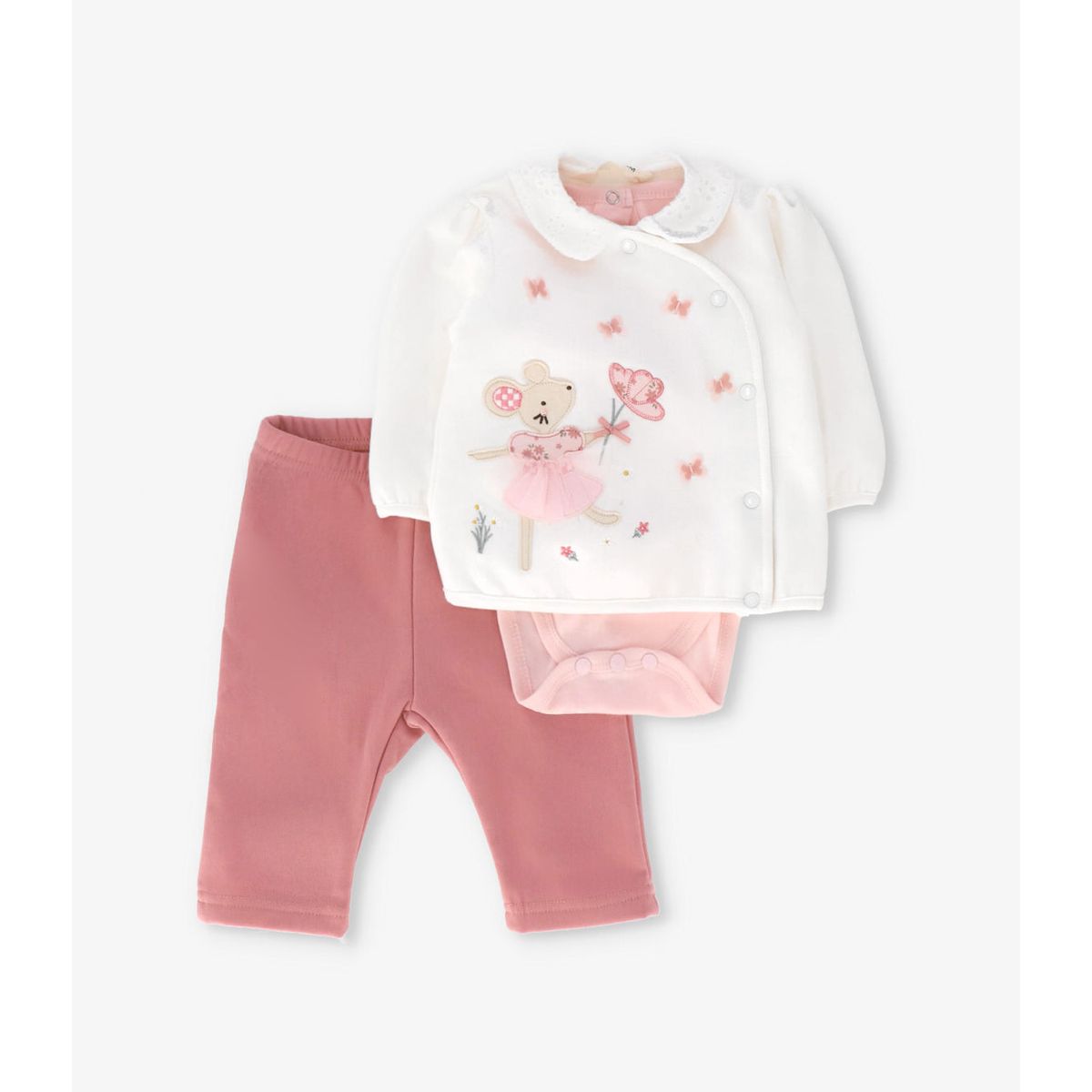 4KIDS - Conjunto recién nacida 3 pzas crudo 4 Kids