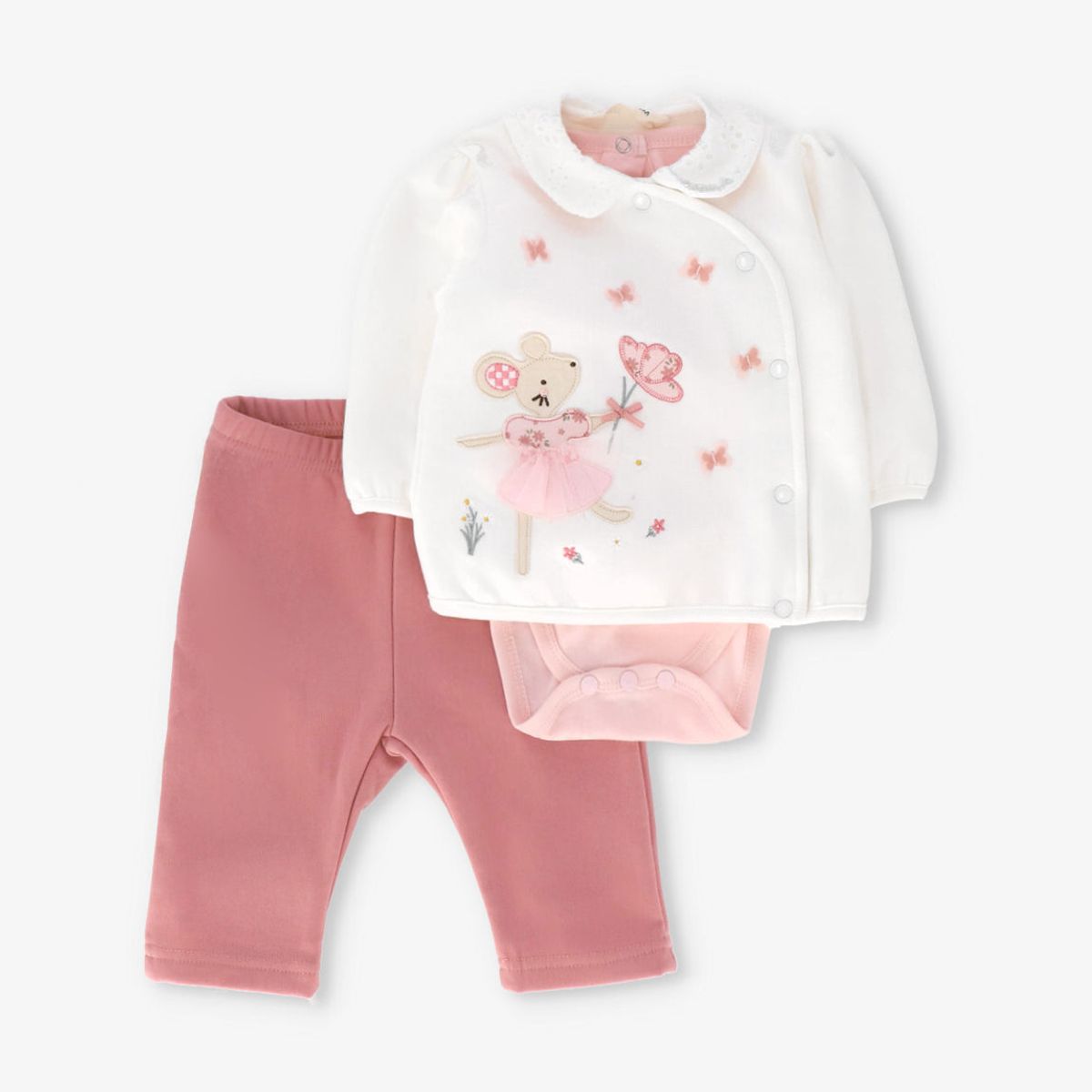 4KIDS - Conjunto recién nacida 3 pzas crudo 4 Kids