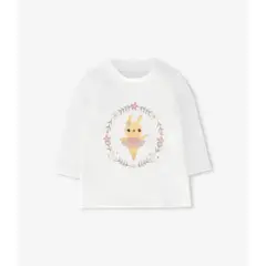 4KIDS - Polera manga larga bebé con conejo crudo 4 Kids