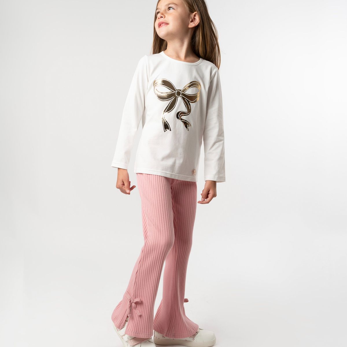 4KIDS - Conjunto niña con lazo rosado 4 Kids