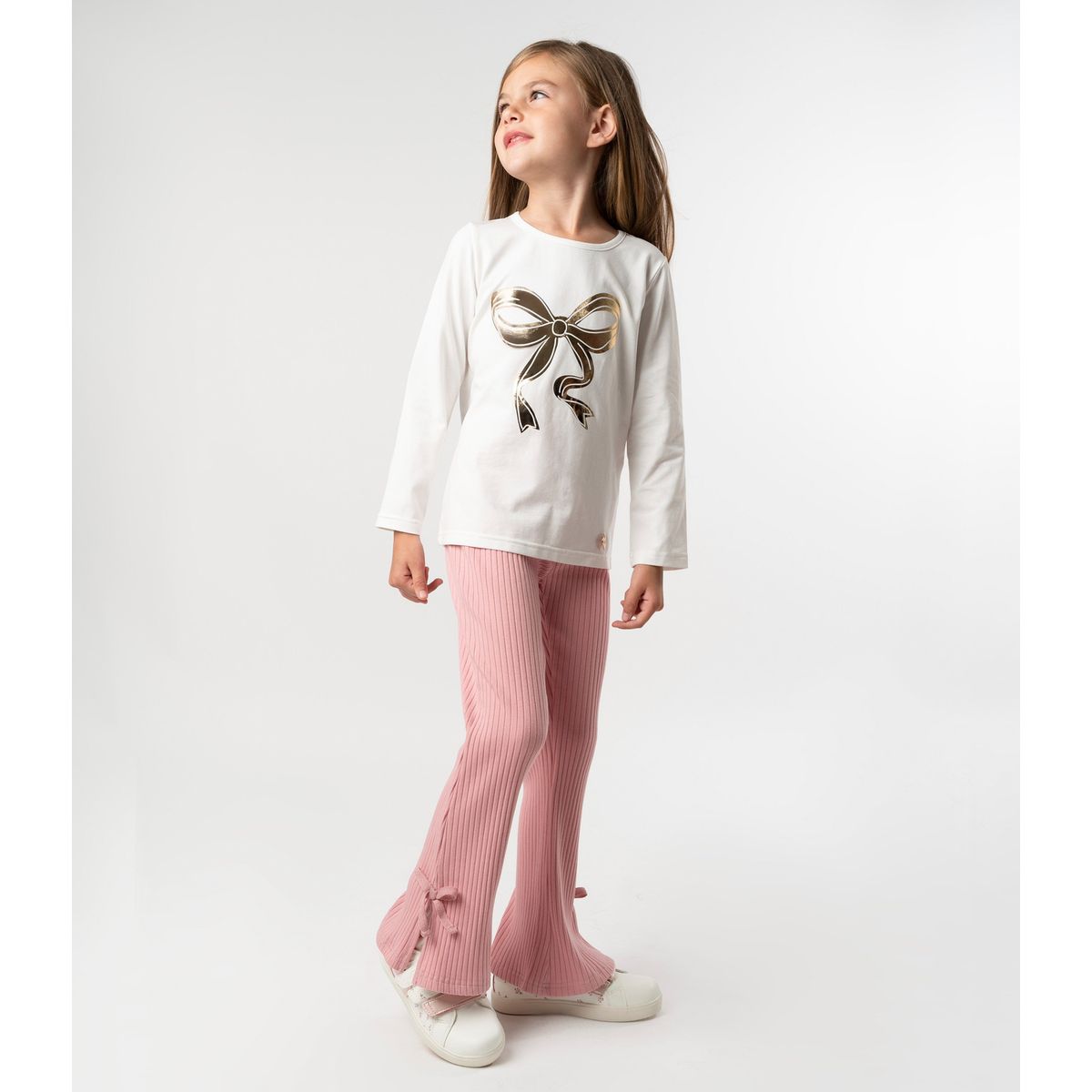 4KIDS - Conjunto niña con lazo rosado 4 Kids