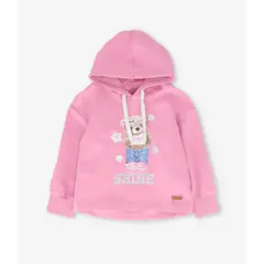 LIMONADA - Polerón niña con oso palo rosa