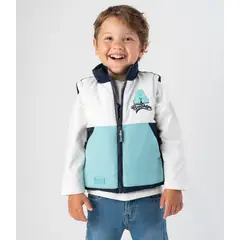 BLACK AND BLUE - Parka bebé reversible azul marino