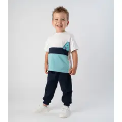 BLACK AND BLUE - Conjunto bebé básico crudo