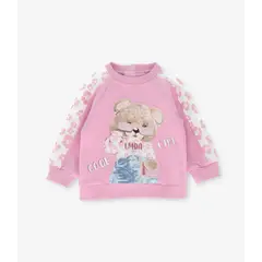 LIMONADA - Polerón bebé animal print y oso palo rosa