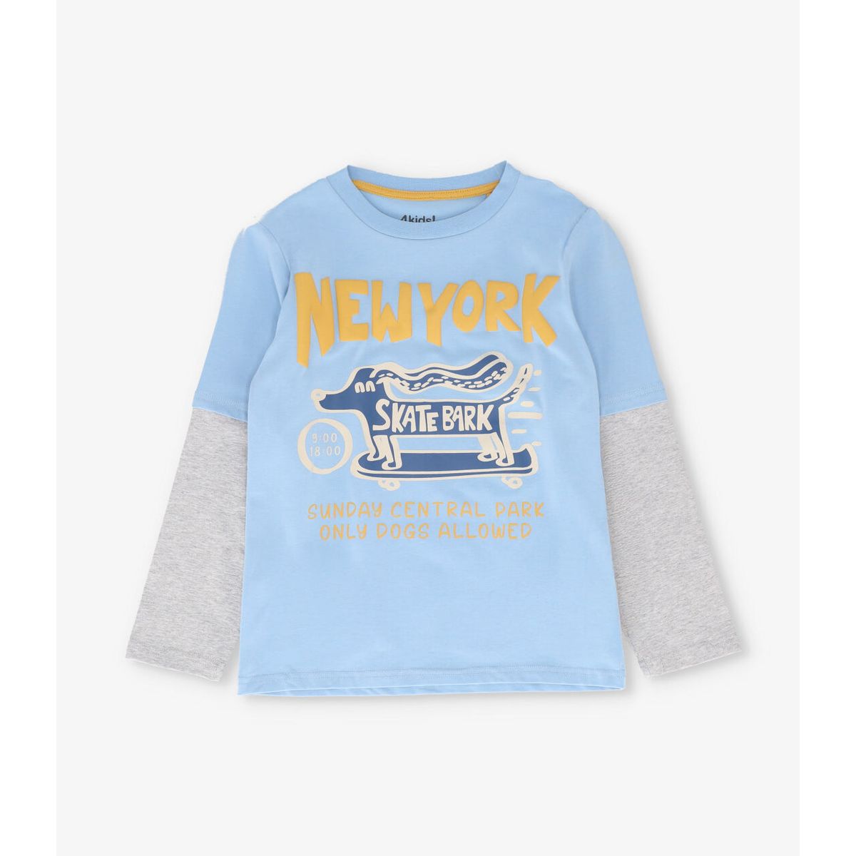 4KIDS - Polera manga larga niño new york celeste 4 Kids