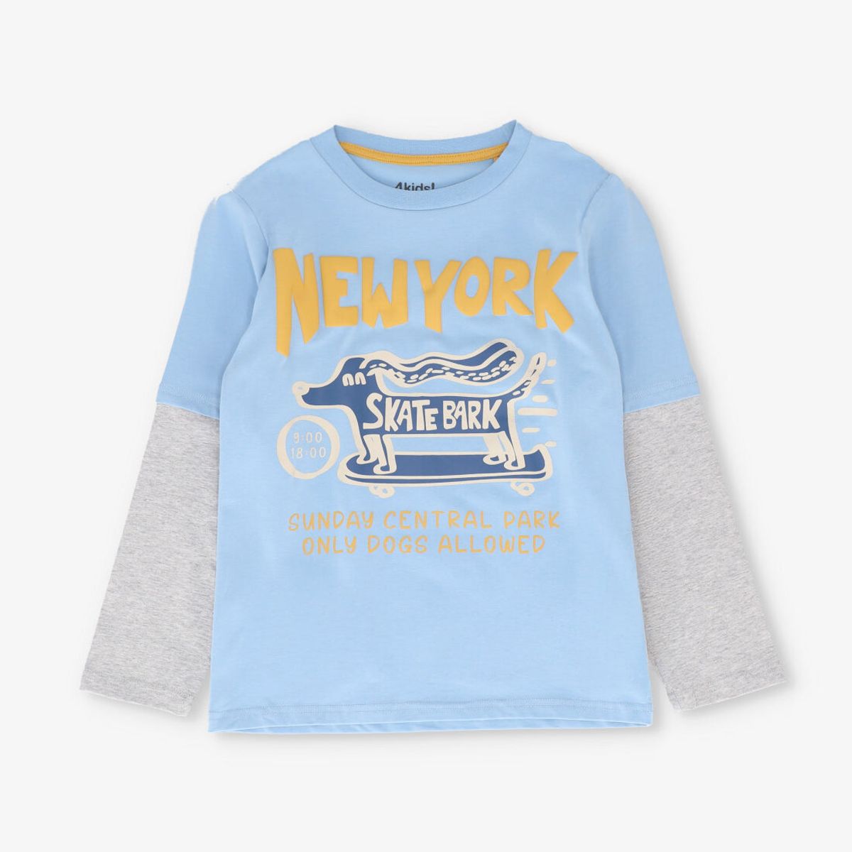 4KIDS - Polera manga larga niño new york celeste 4 Kids