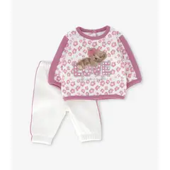 LIMONADA - Buzo recién nacida animal print palo rosa