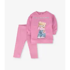 LIMONADA - Conjunto bebé con oso palo rosa