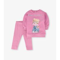 Conjunto bebé con oso palo rosa