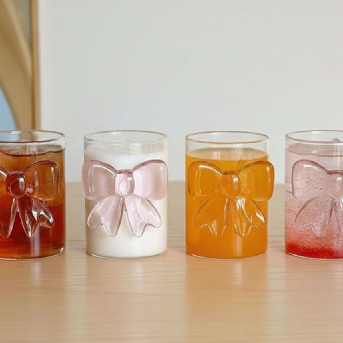 GENERICO - Juego de 2 Vasos de Cristal Diseño Lazo