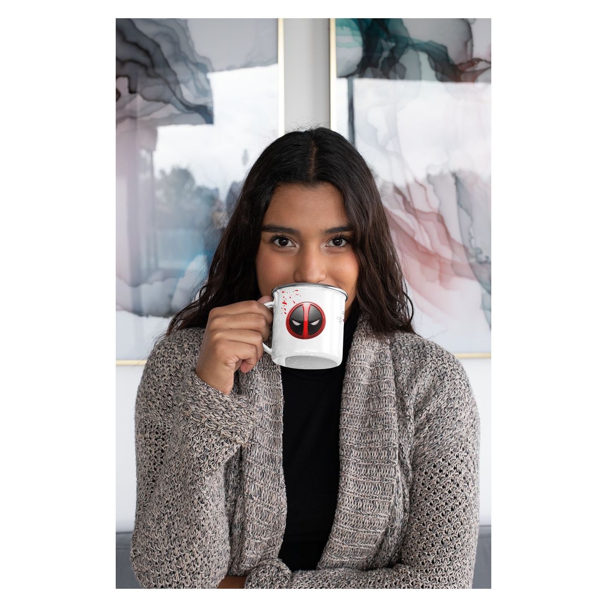 GENERICO - Taza Enlozada Martillo y Sarcasmo - Thor y Deadpool