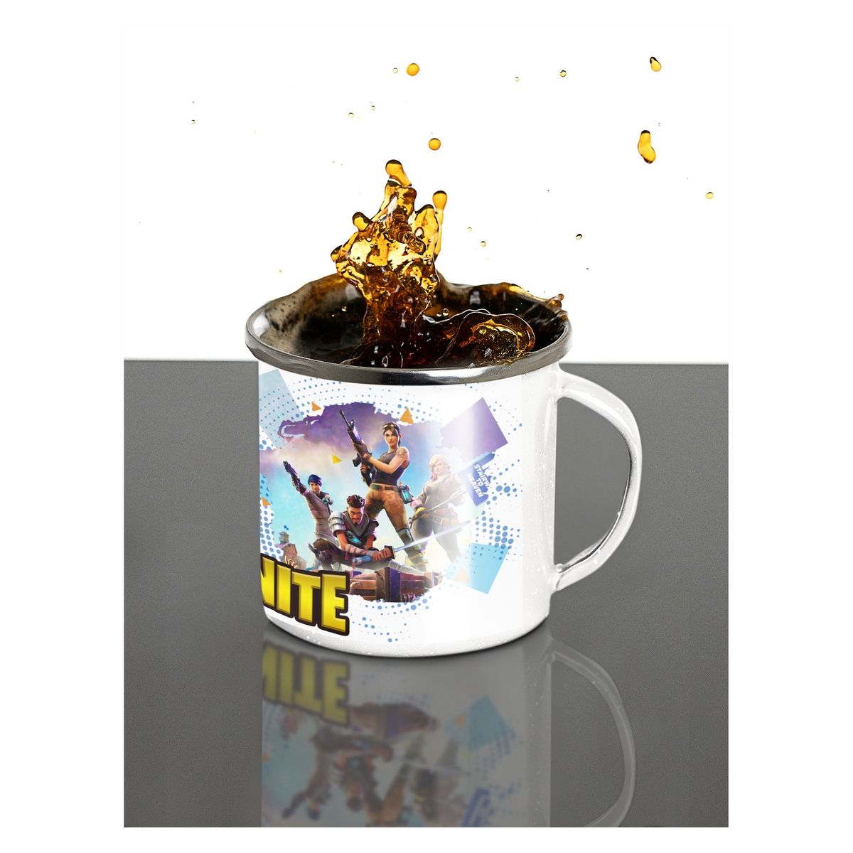 GENERICO - Taza Enlozada Arena de Fortnite - Juega y Conquista