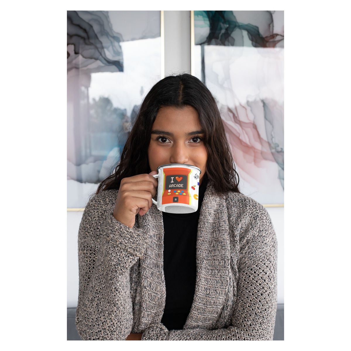 GENERICO - Taza Enlozada Arcade - Joysticks y Juegos