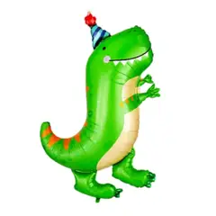 GENERICO - Globo metalizado de dinosaurio con sombrero