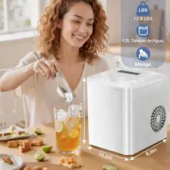 MOVI - Máquina Portátil para Hacer Hielo 2 Tamaños de Cubo (9 cubos de hielo cada 8 minutos)