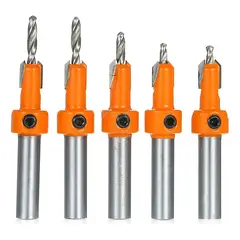 GENERICO - Kit De 5 Pzs Brocas Avellanadoras Para Madera 8mm