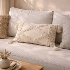 COLETTE - Funda de Cojín Boho Geo Rectangular 30 x 50