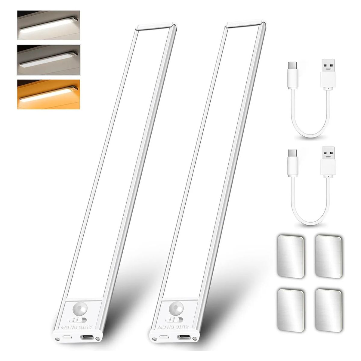2 Luz Led Magnético Sensor De Movimiento Recargable Armario, marca GENERICO - Foto Principal