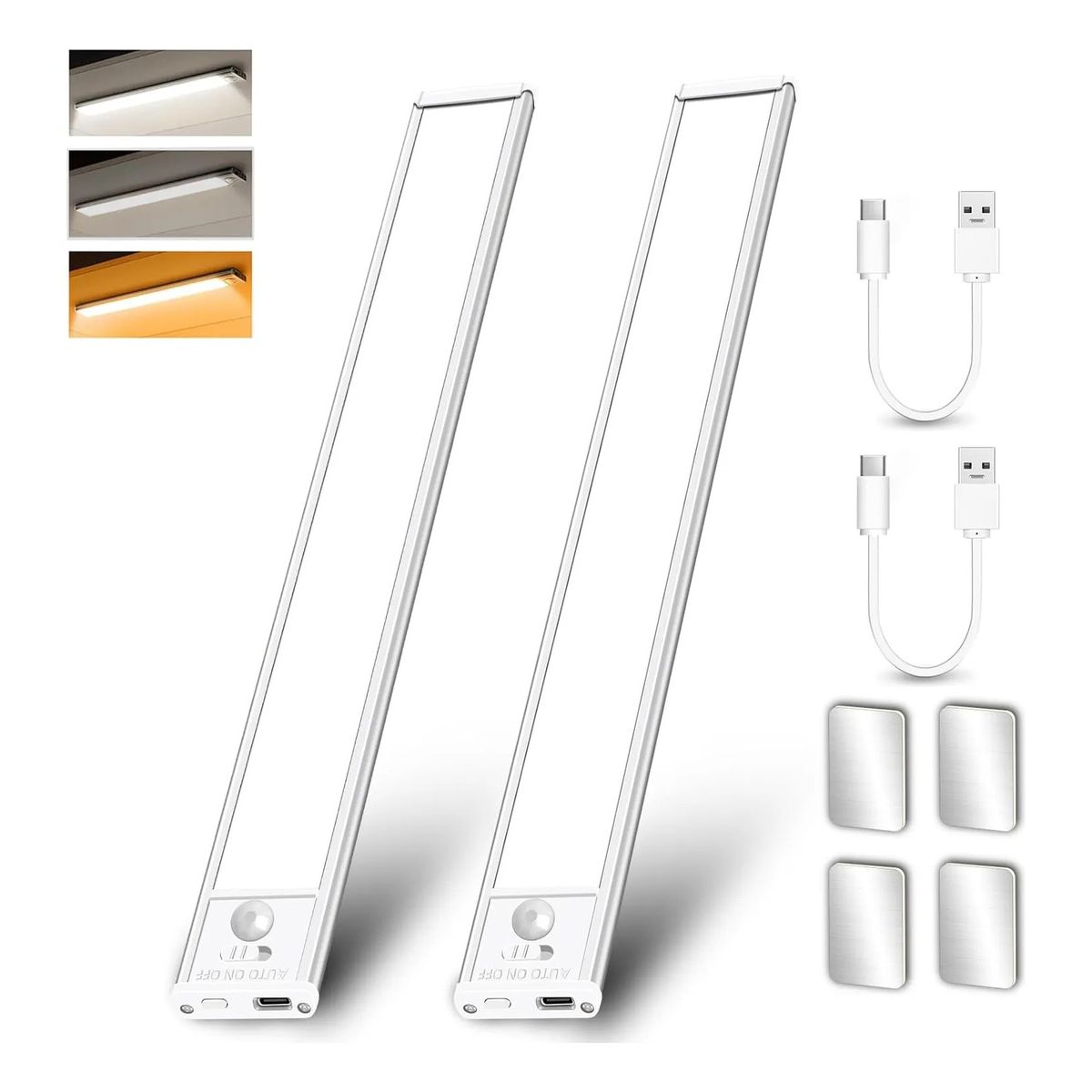 2 Luz Led Magnético Sensor De Movimiento Recargable Armario, marca GENERICO - Foto Principal
