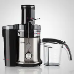 OSTER - Oster® Extractor de Jugos, con 2 Velocidades + Pulso,Fácil de Limpiar, Negro y Plateado,FPSTJE320S