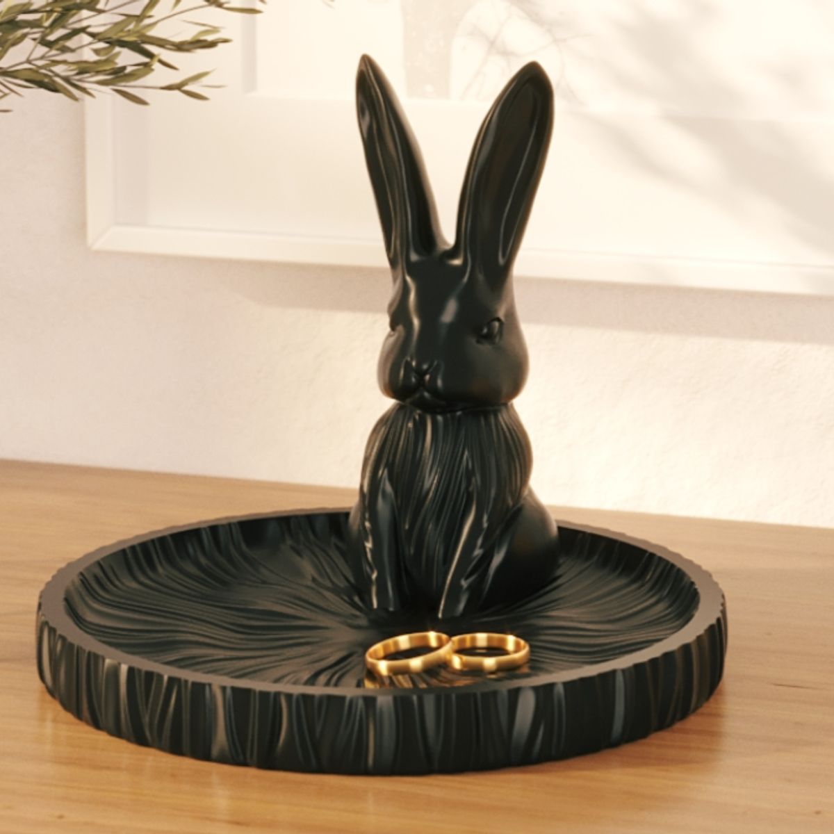 GENERICO - Bandeja Decorativa- Conejo Noir