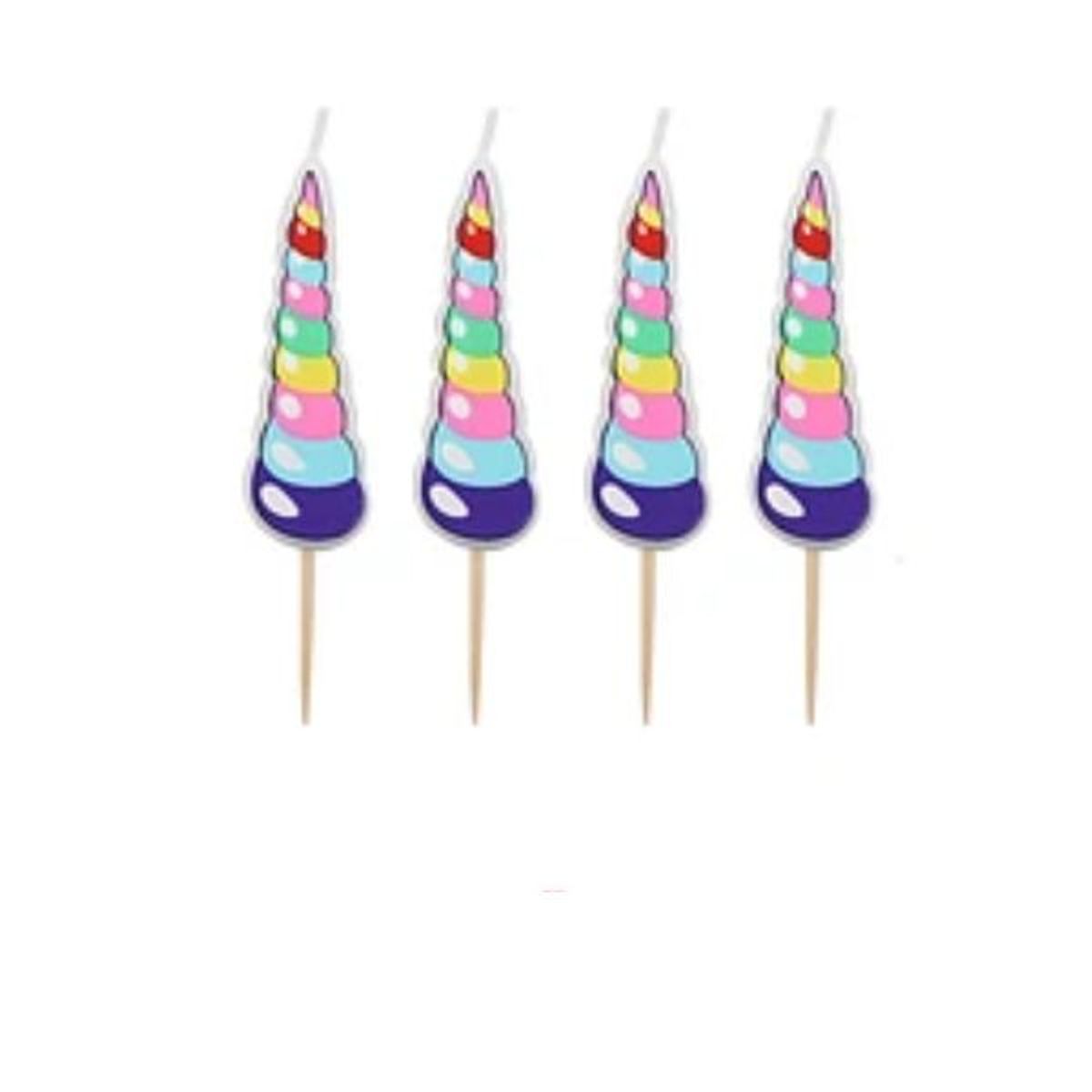 GENERICO - Velas unicornio 4pcs 11cm