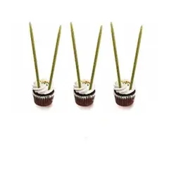 GENERICO - Velas color oro con glitter 6pcs