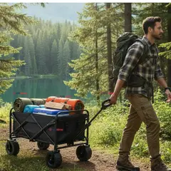 LINE - Carrito Compras Plegable Organizador Ideal Para El Camping 150Kg
